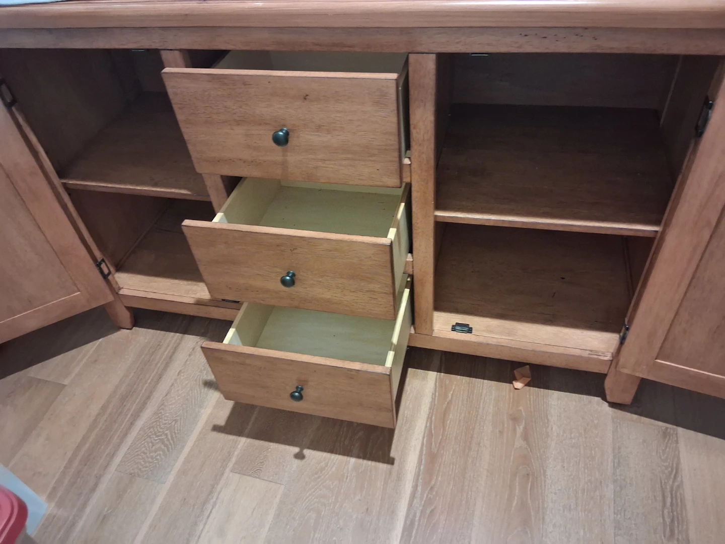 Wooden Buffet Cabinet with Drawers and Doors - photo 2