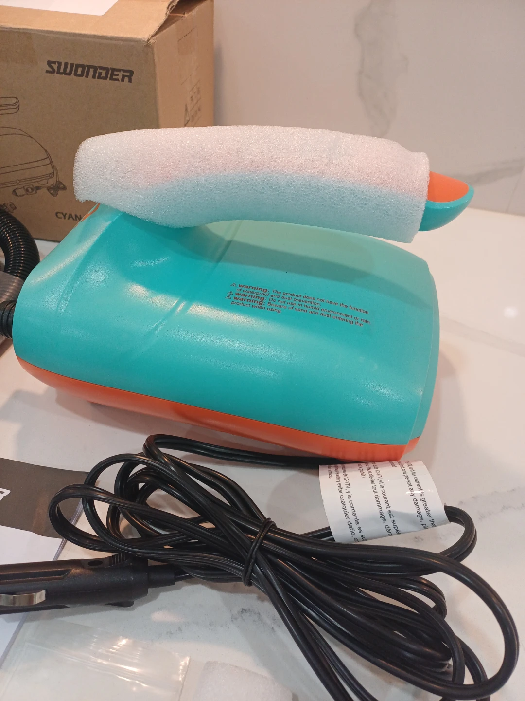 Swonder HT-782 DC Electric Air Pump Cyan and Tangerine - photo 3