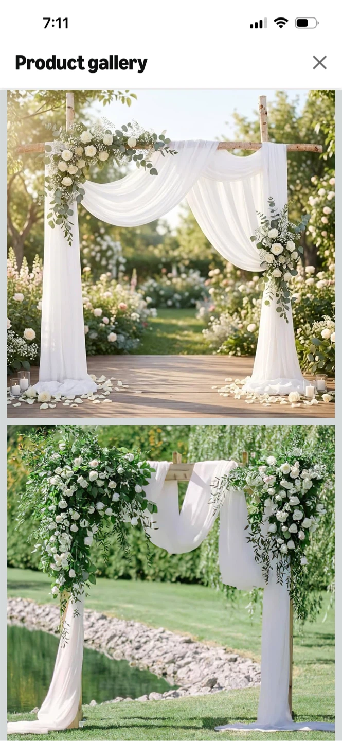 New 3 pack White Chiffon Draping Fabric for Decorations