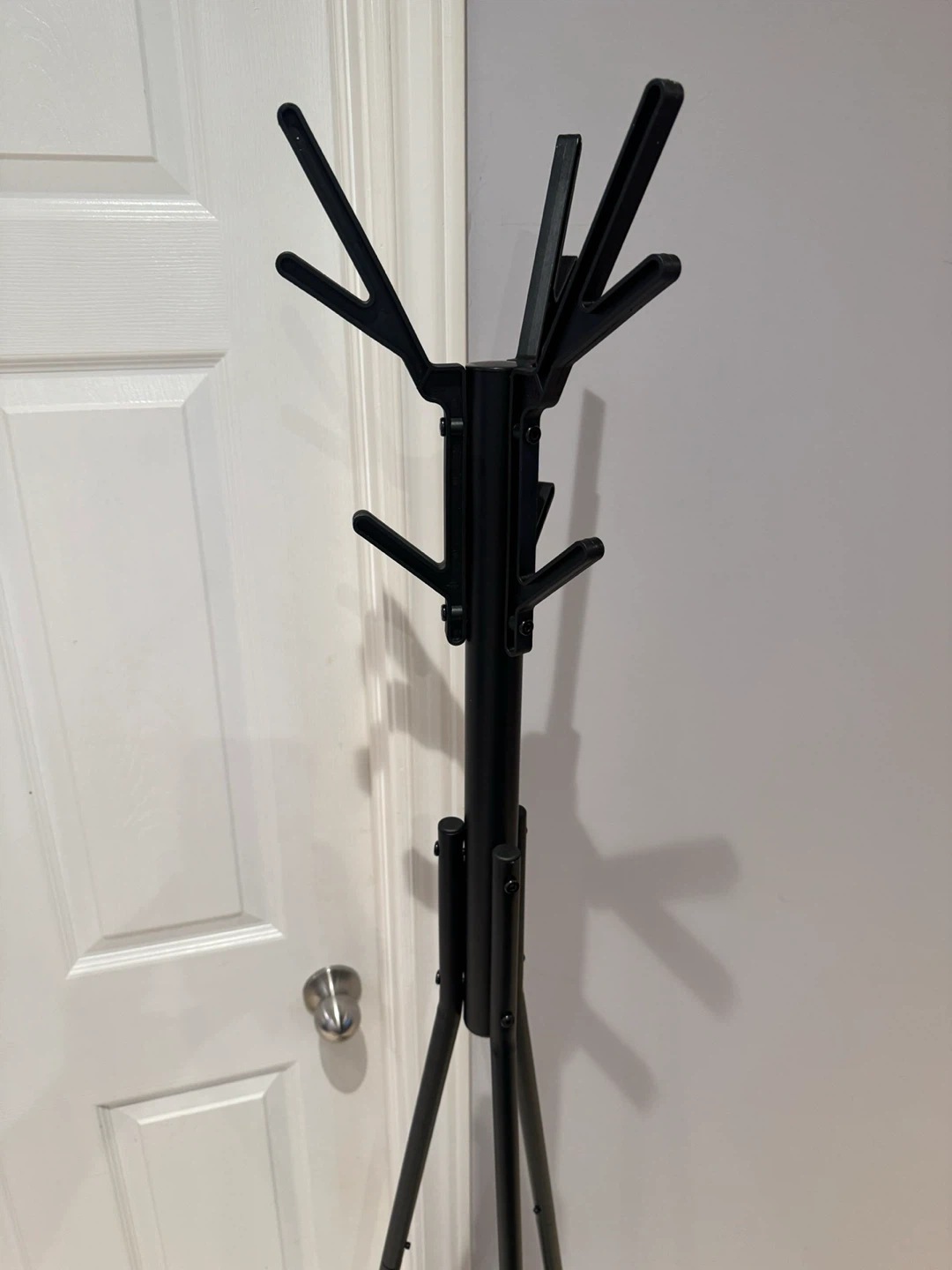 Black Metal Coat Rack with Wood Shelf - photo 2