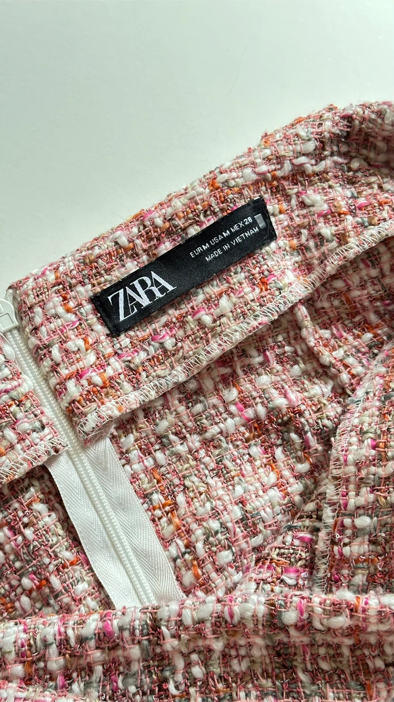 Zara Tweed Mini Skirt with Belt - Size M - photo 5