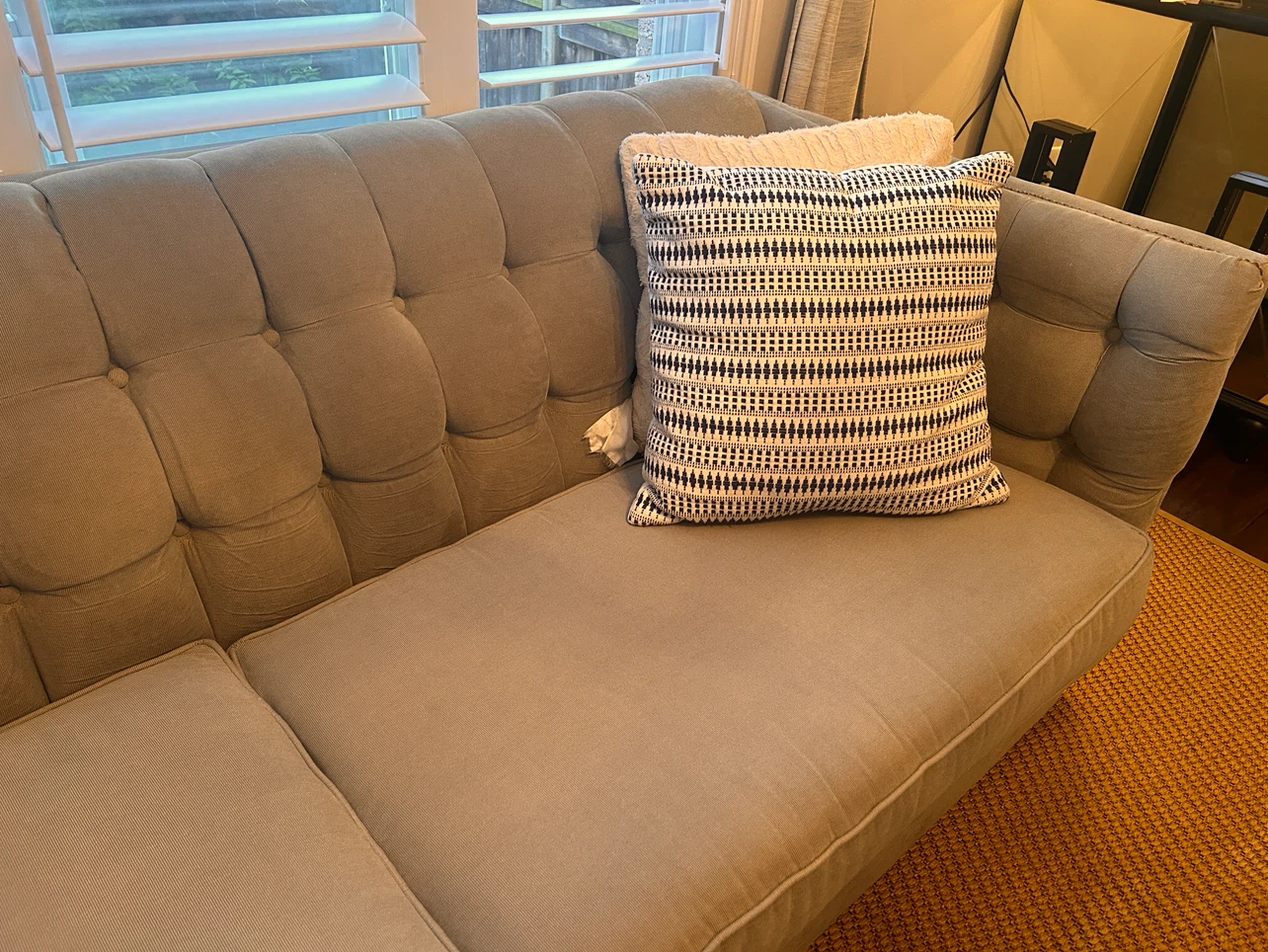 Tufted Back Sofa with Pillows - photo 3