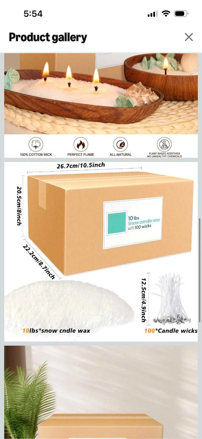 New-10 lb Snow Candle Wax DIY Set without 100 Wicks
