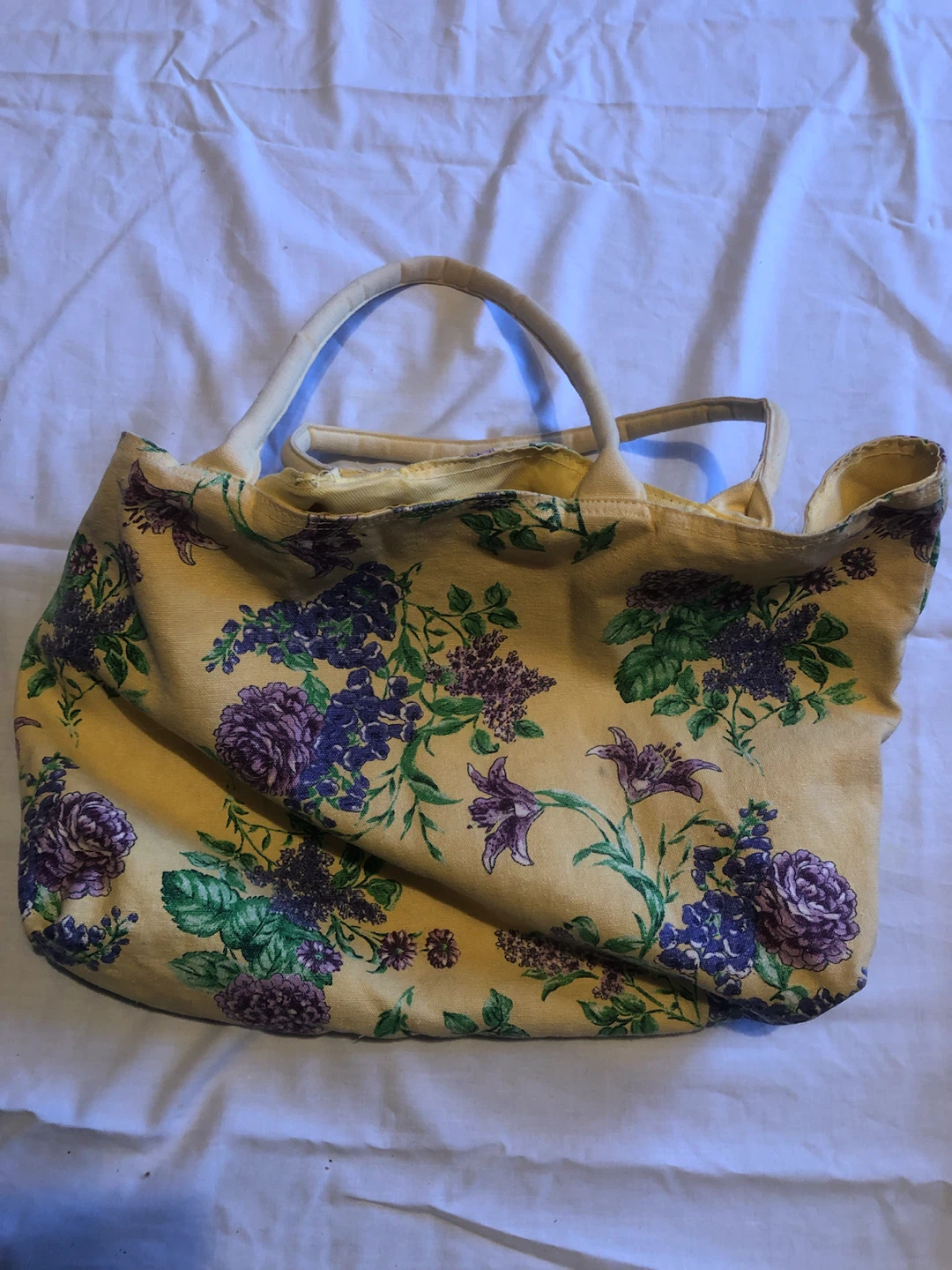 Yellow Floral Tote Bag