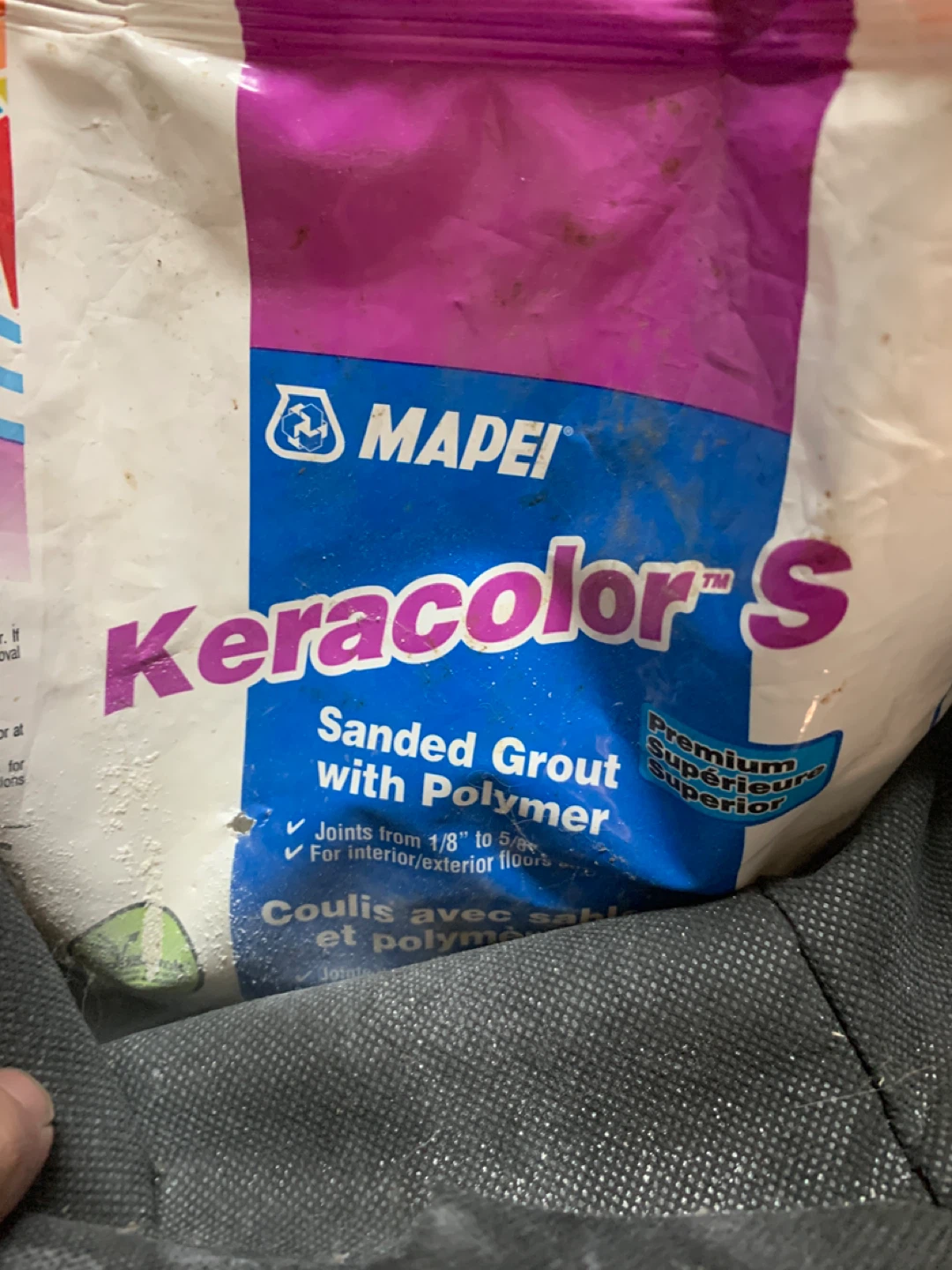 White Sanded Grout. Two bags.