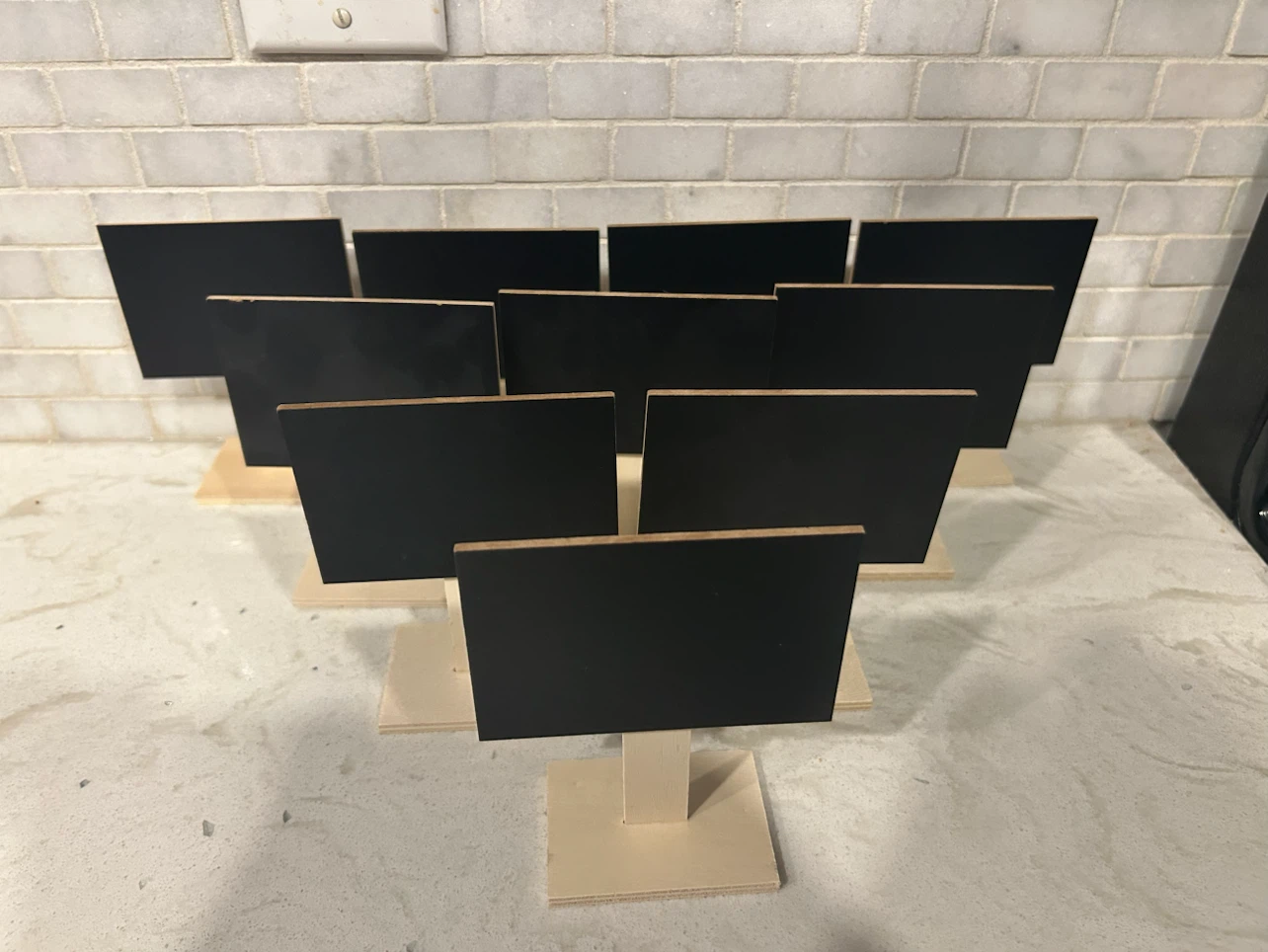 Set of 10 Mini Chalkboard Signs with Wooden Stands