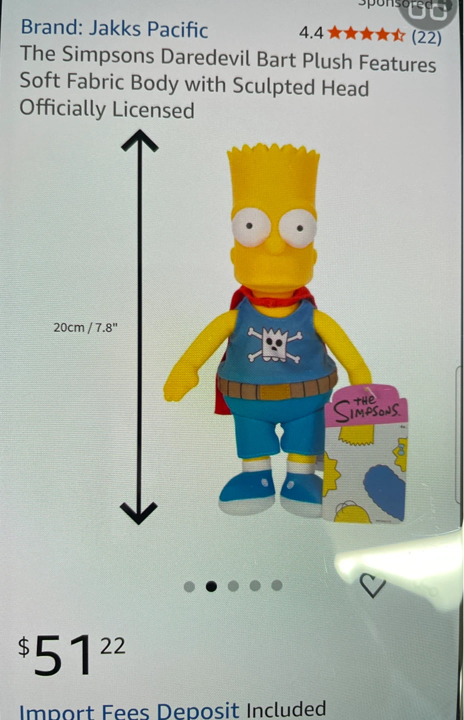 The Simpsons Daredevil Bart Plush - photo 4