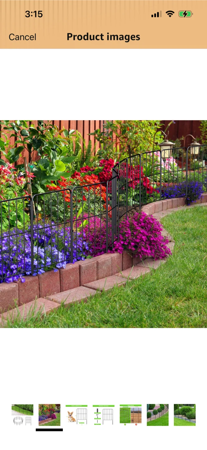 New-Black Metal Garden Fence Panels