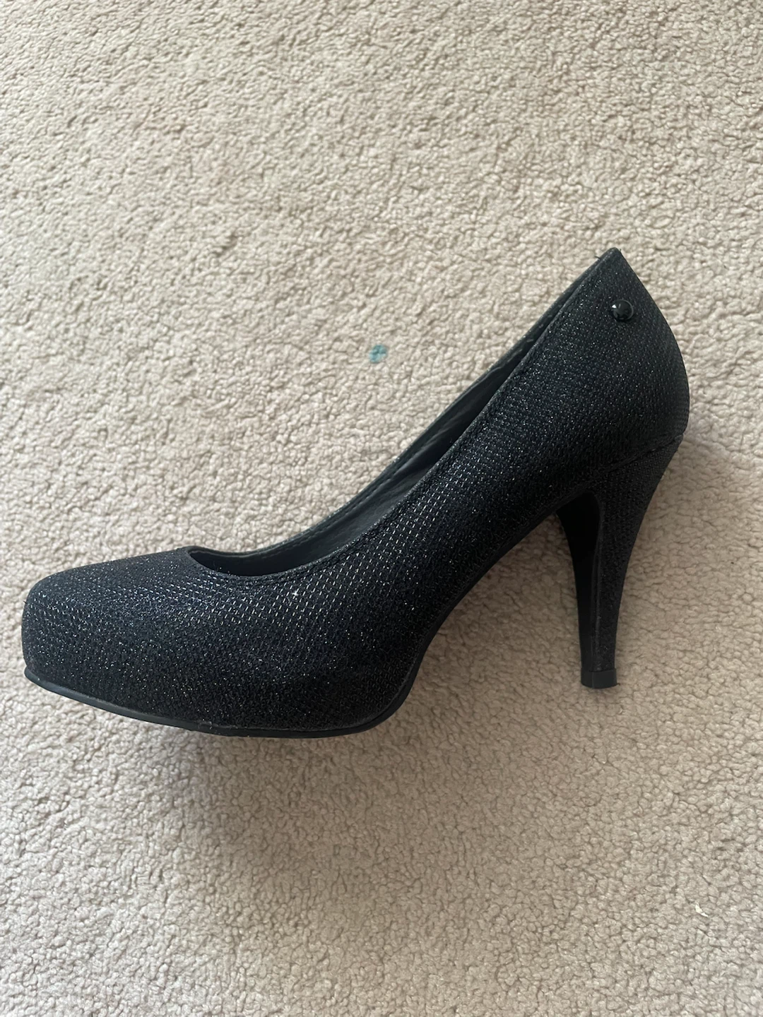 KIM Black Glitter Heels