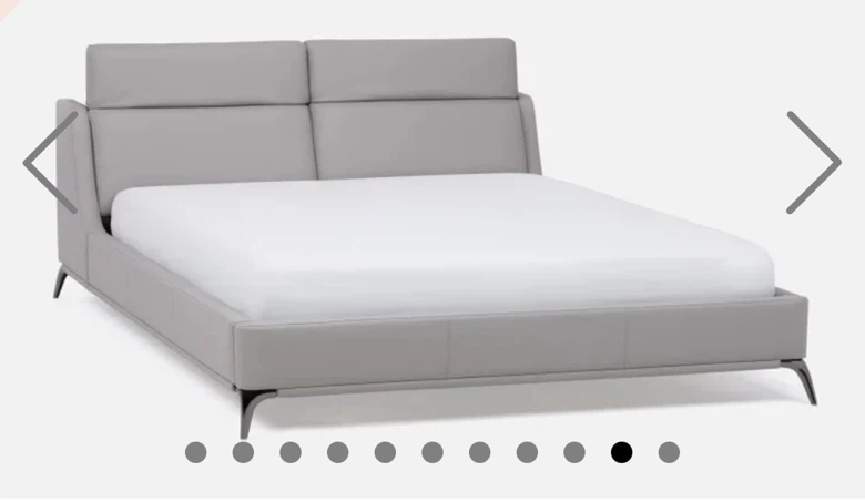 Grey Leather Platform Queen Bed Frame- Structube - photo 2