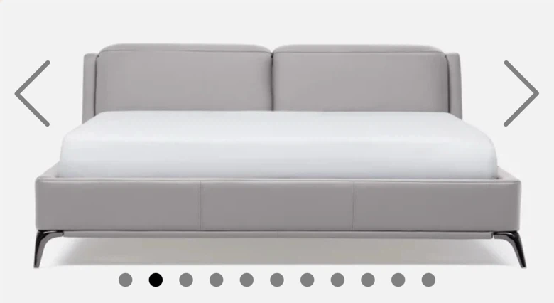 Grey Leather Platform Queen Bed Frame- Structube - photo 4