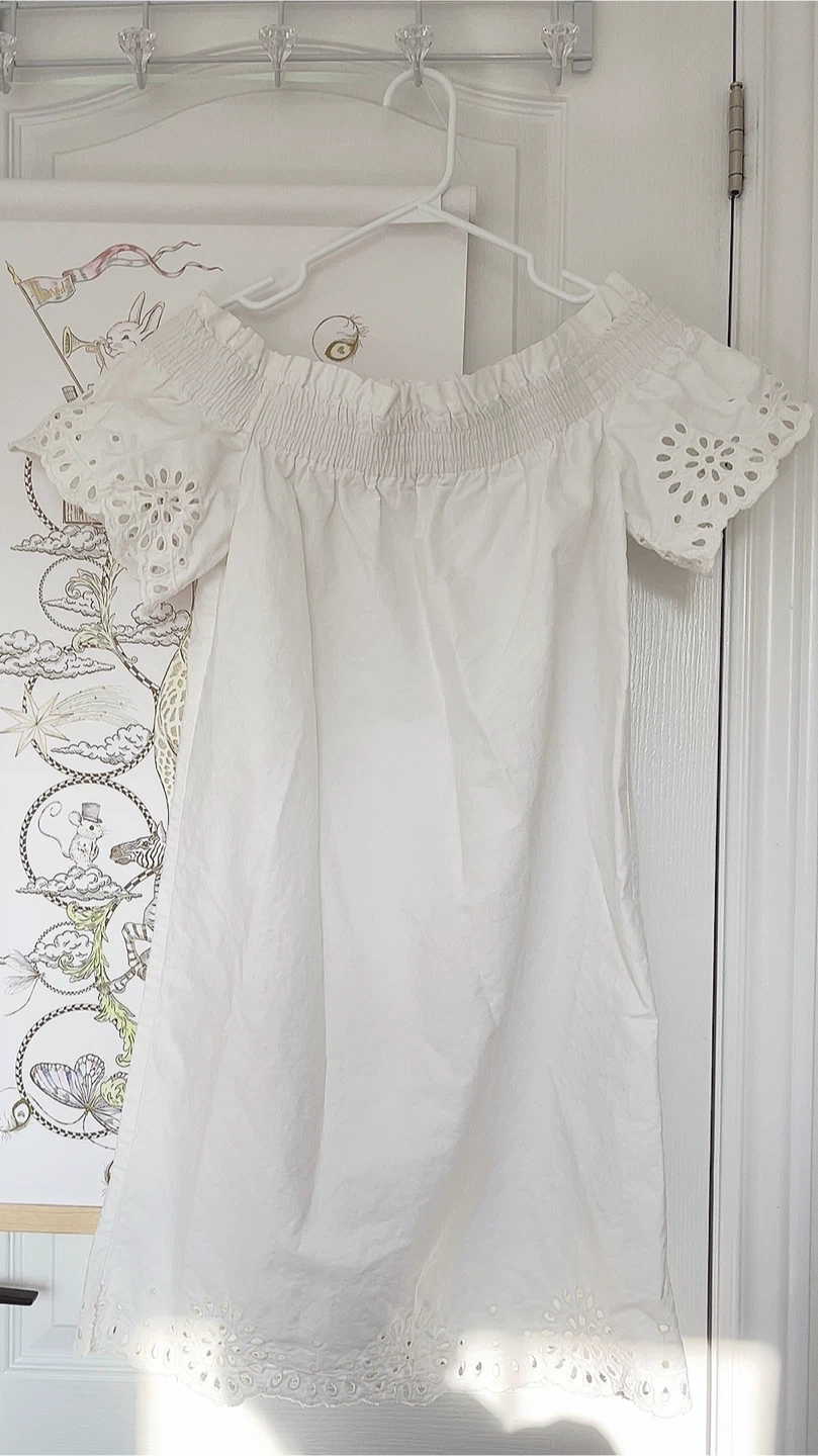 Warehouse White Off-the-Shoulder Broderie Dress - photo 2