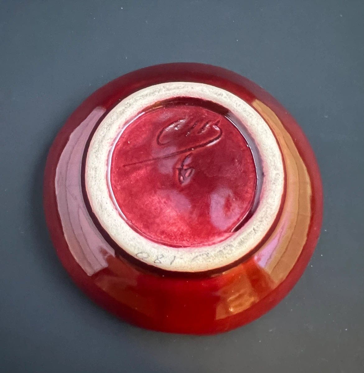 Vintage Red and Gold Ceramic Ashtray/Catchall Dish - photo 4