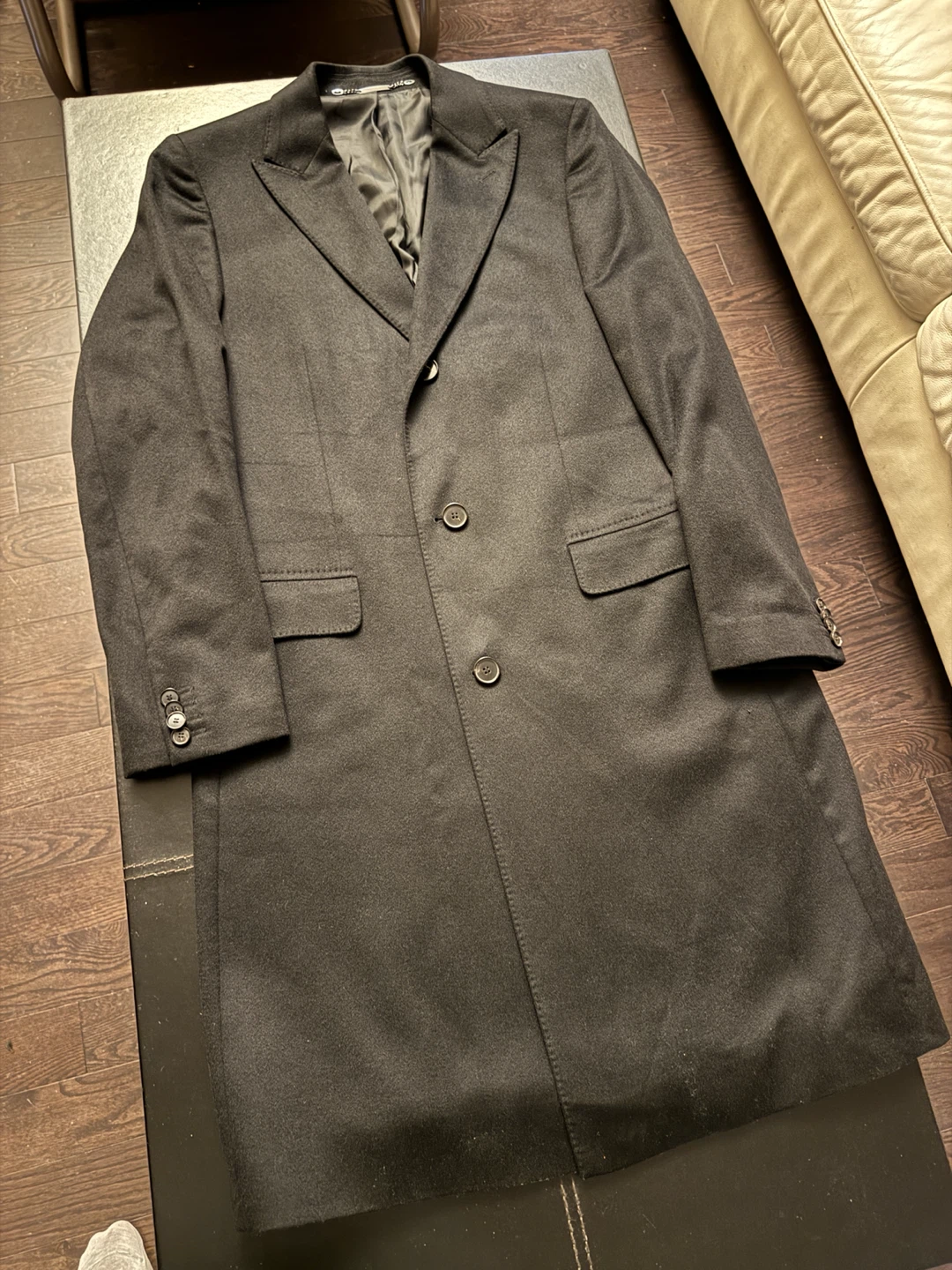 BOSS Hugo Boss Selection Black Wool Overcoat