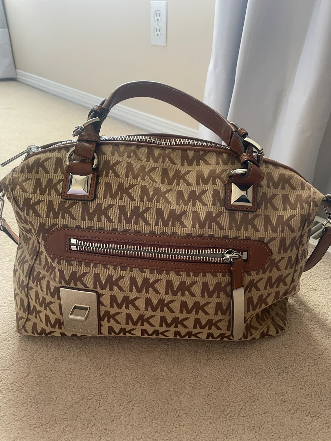 Michael Kors Signature Monogram Satchel Handbag - photo 2