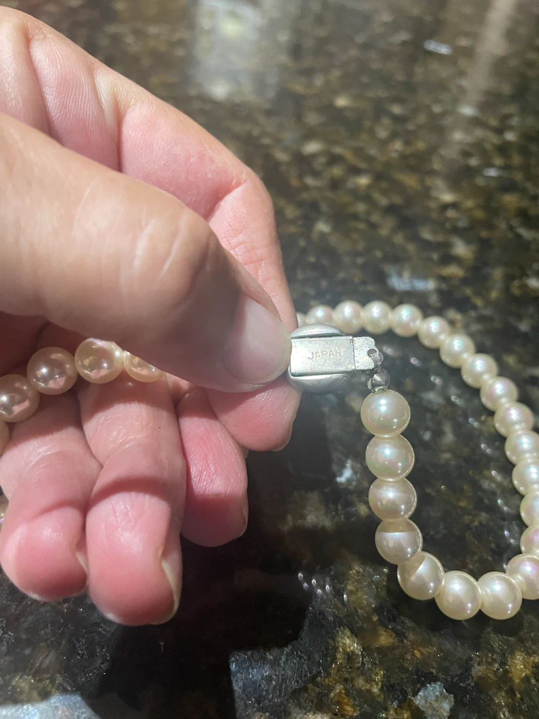 Pearl Necklace with Silver Clasp - Made in Japan