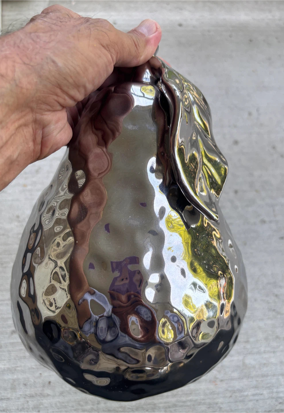 Silver Ceramic Apple and Pear Decorative Objects - photo 3