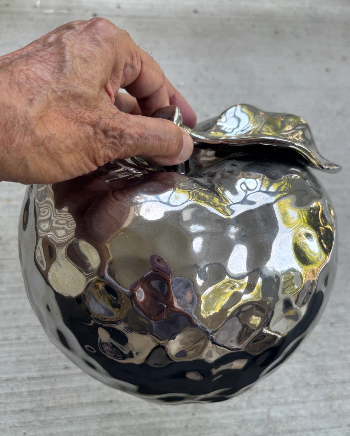 Silver Ceramic Apple and Pear Decorative Objects - photo 4