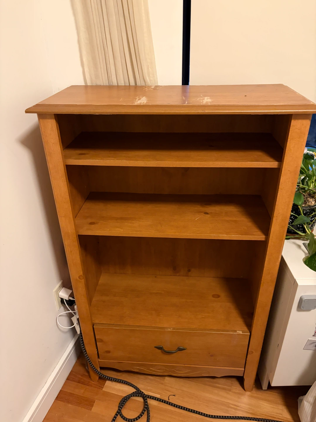 Wooden Bookcase with Drawer