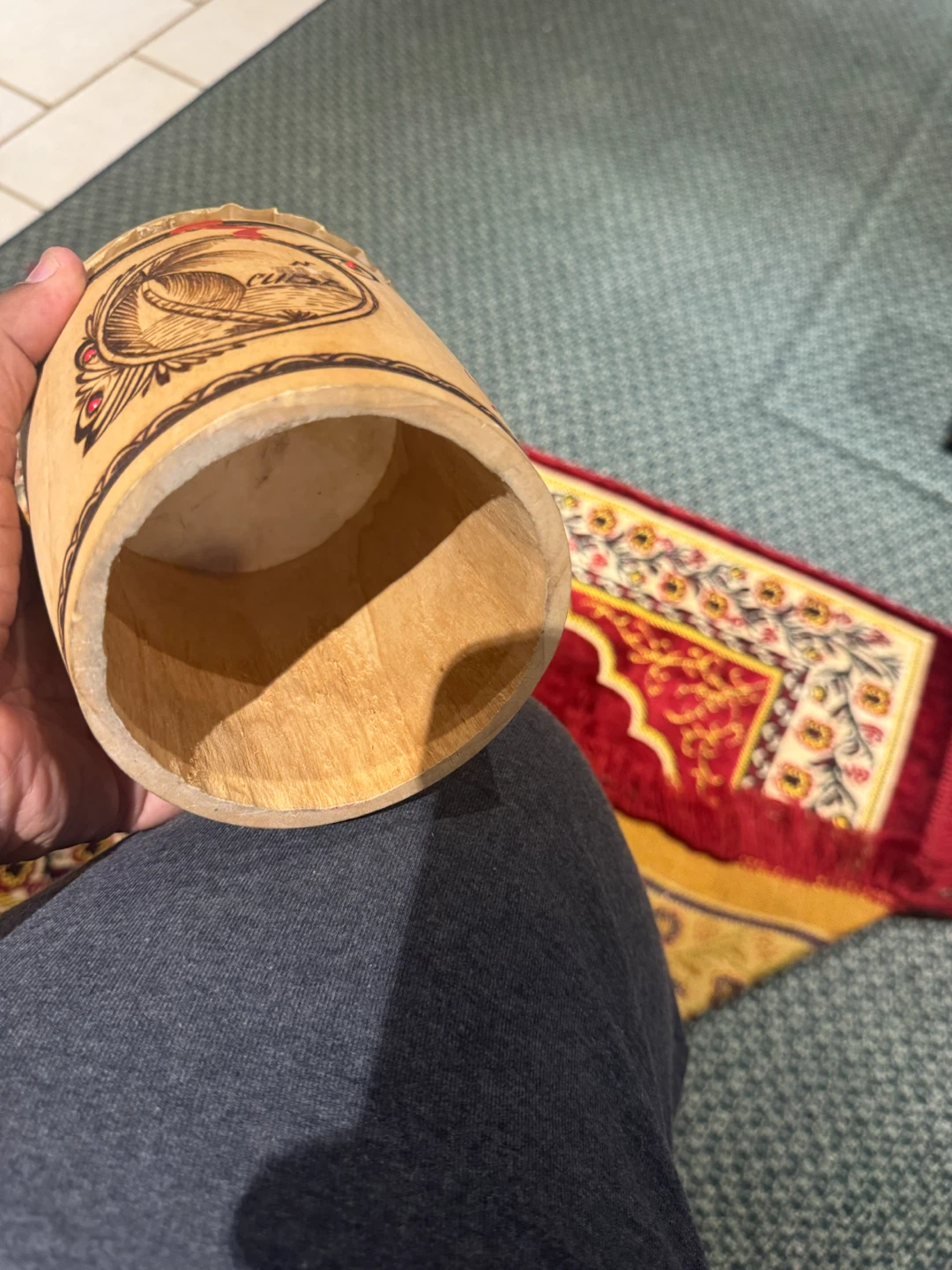 Hand-carved Wooden "Varadero Cuba" Drum - photo 4