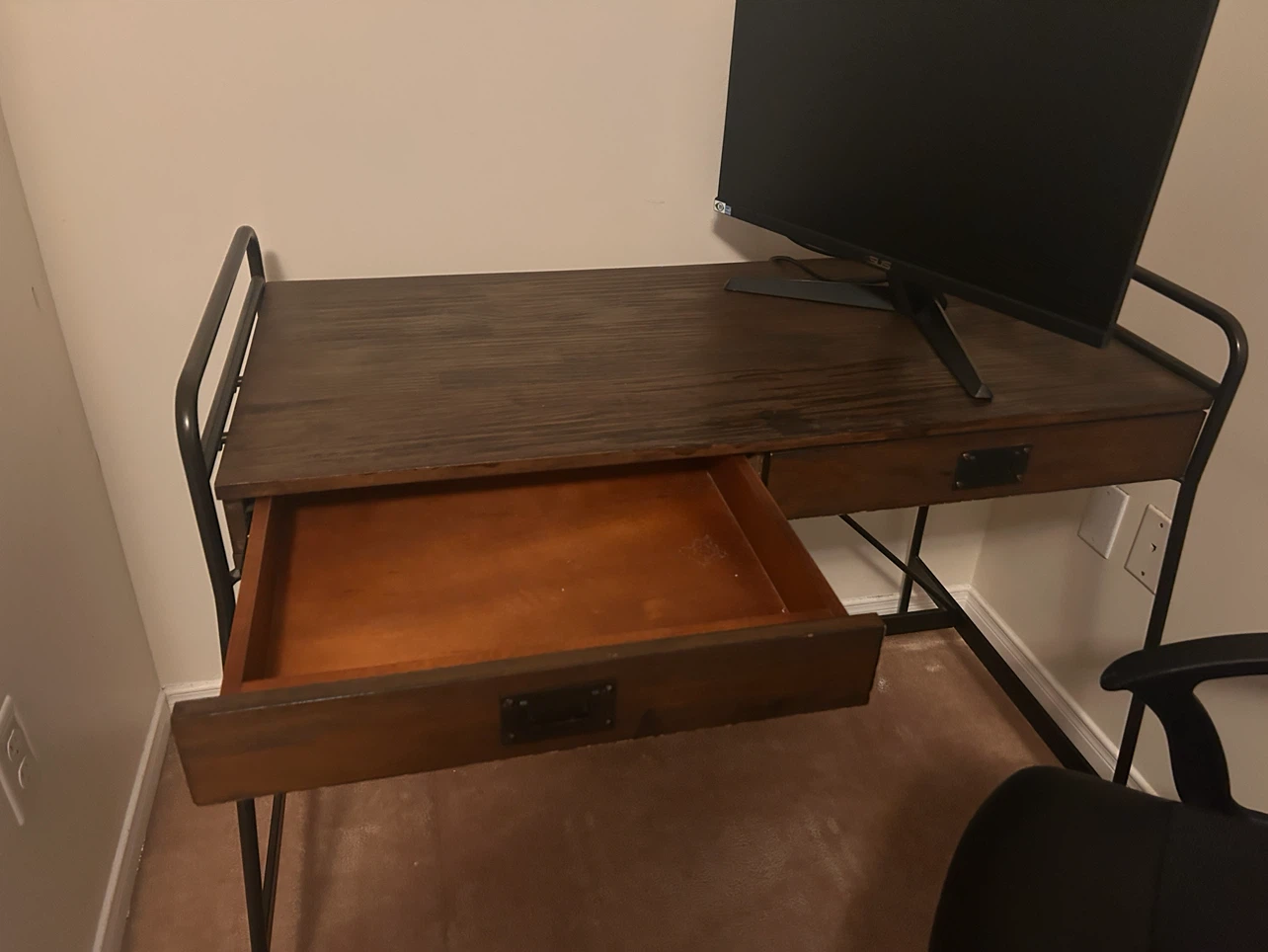 Wooden Desk with Two Drawers - photo 2