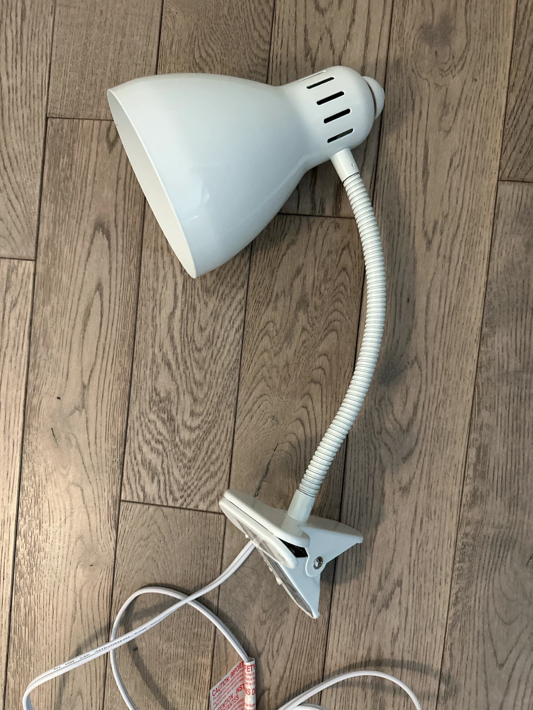 White Clip-On Desk Lamp