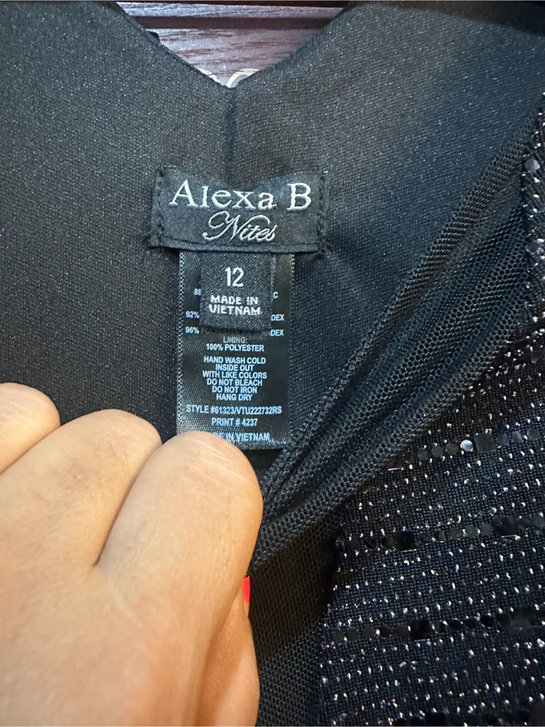 Alexa B Nites Black Beaded Sheath Dress with Slit Size 12 - photo 5