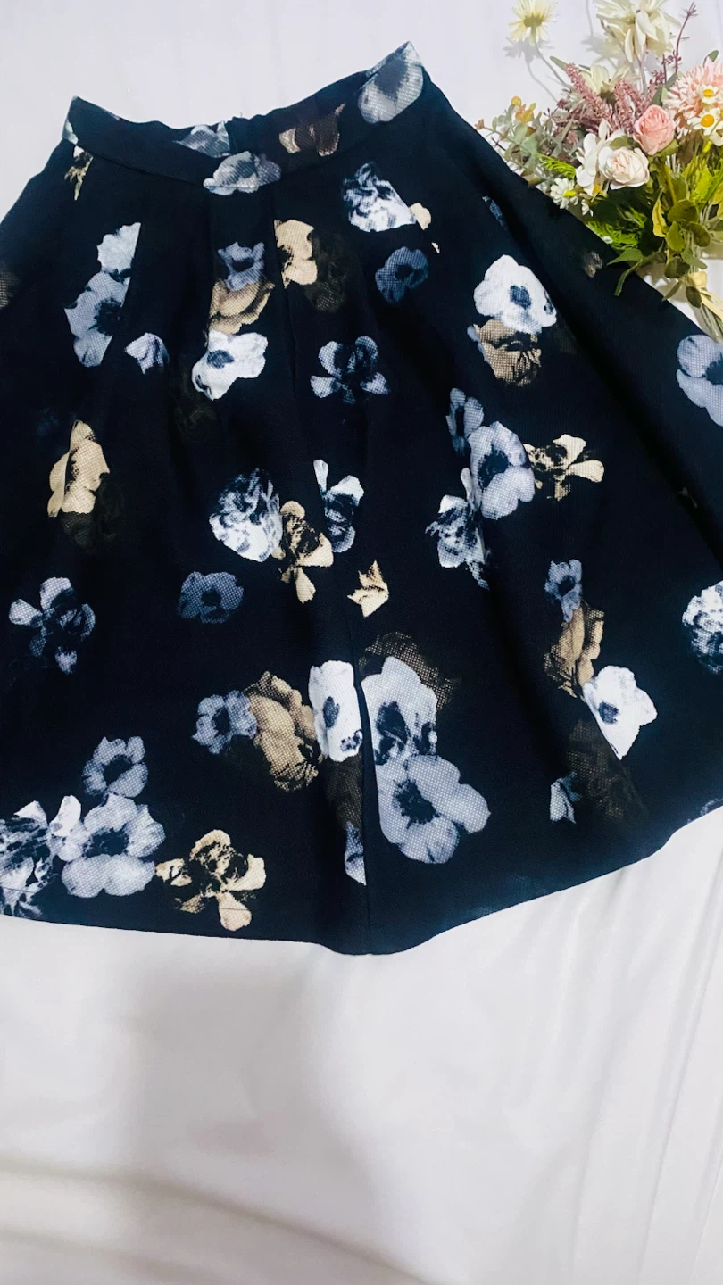 Black Floral Skirt