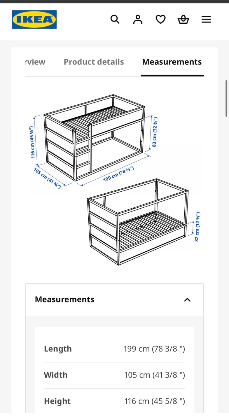Wooden Ikea Bunk Bed with White Accents - photo 2
