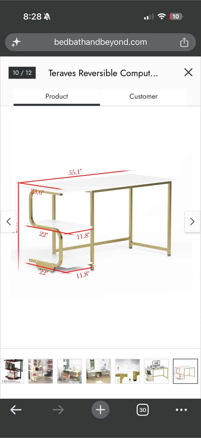 Computer Desk with Shelves