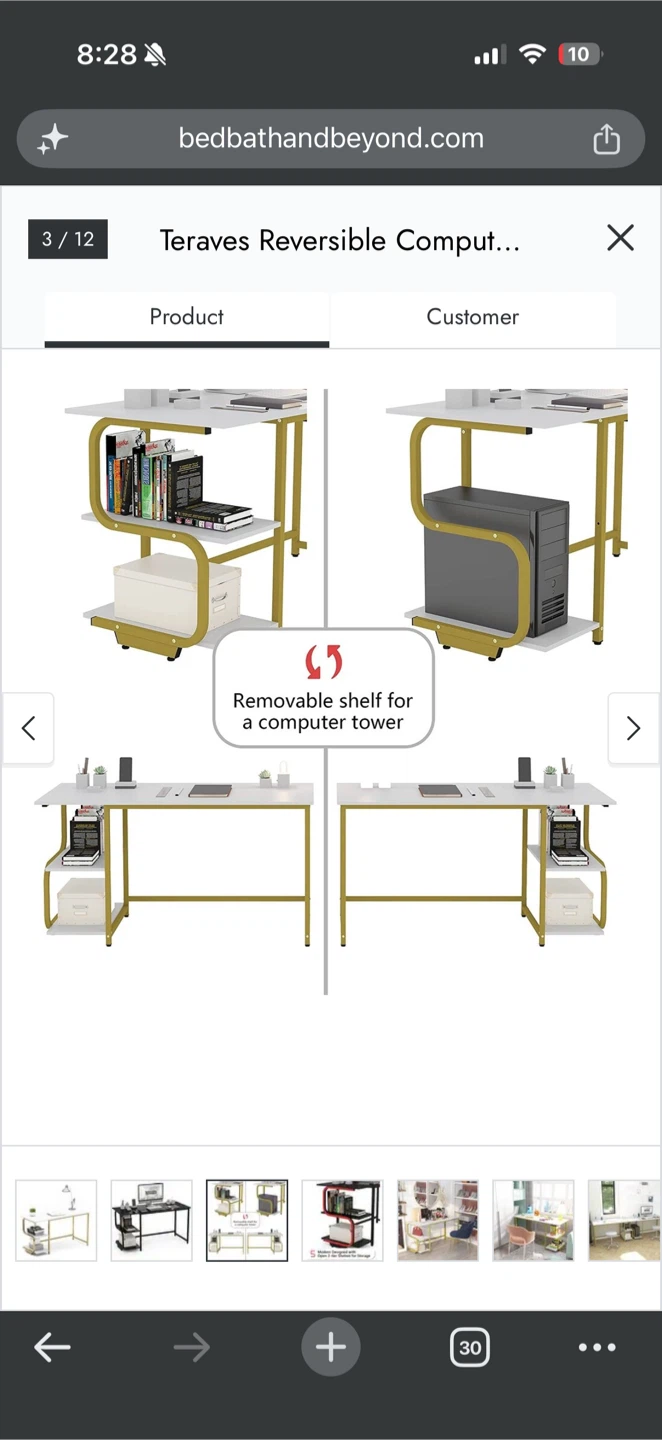 Computer Desk with Shelves - photo 5