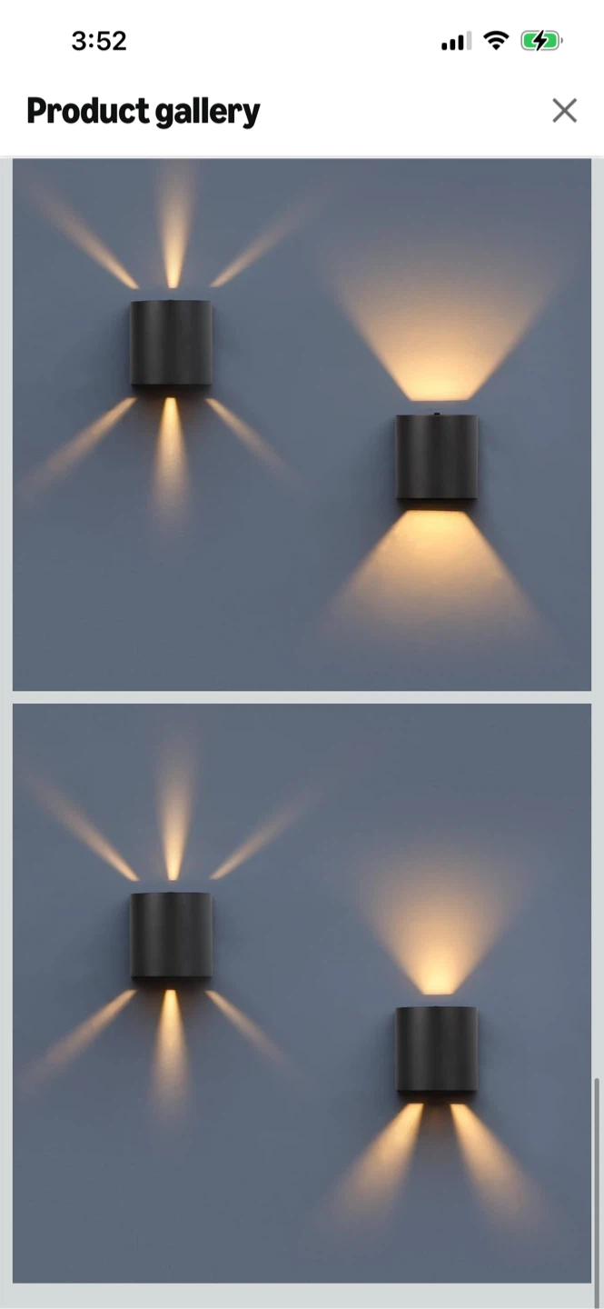 New-2-PackBlack Outdoor Soller Wall Sconces