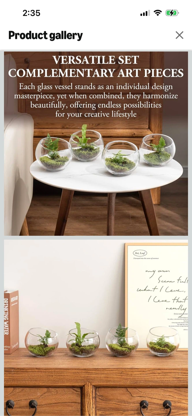 New-Set of 6 Clear Glass Bubble Bowls - photo 3