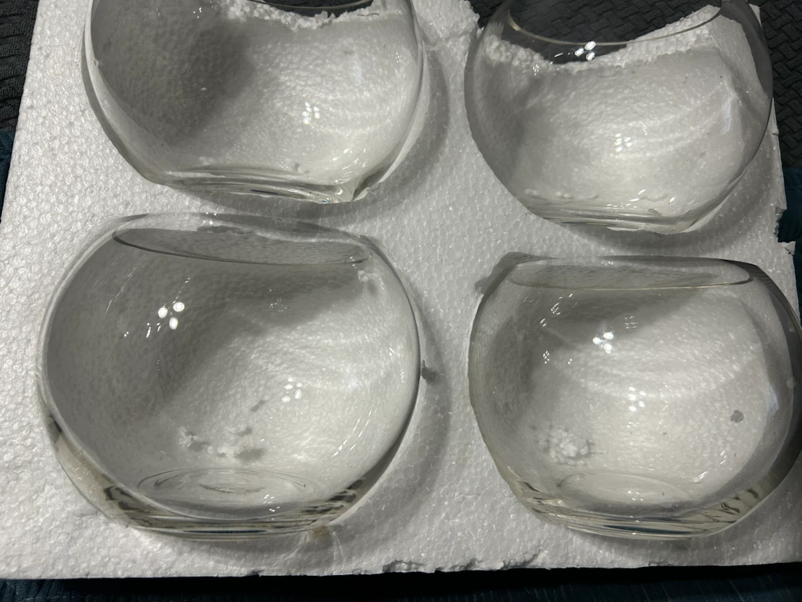 New-Set of 6 Clear Glass Bubble Bowls - photo 4