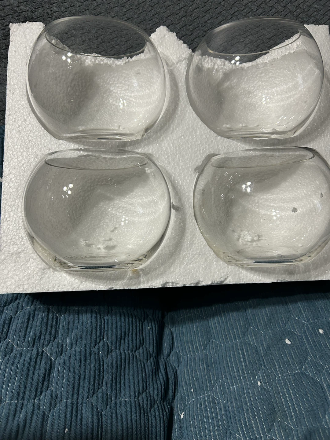 New-Set of 6 Clear Glass Bubble Bowls - photo 5