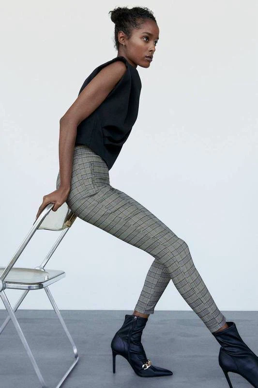 ZARA Plaid Leggings – Size XS
