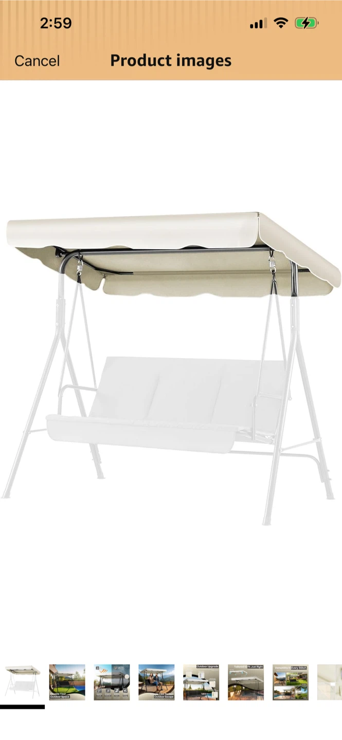 New-Outdoor Patio Swing Canopy Replacement Top Cover