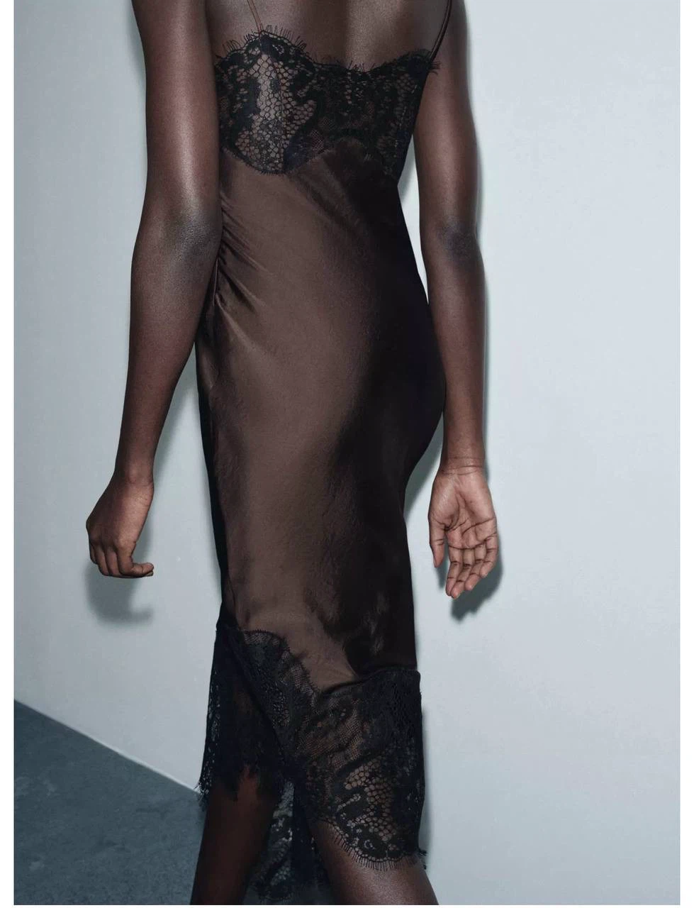 ZARA Asymmetric Satin Lace Dress – Size S (New Collection) - photo 2