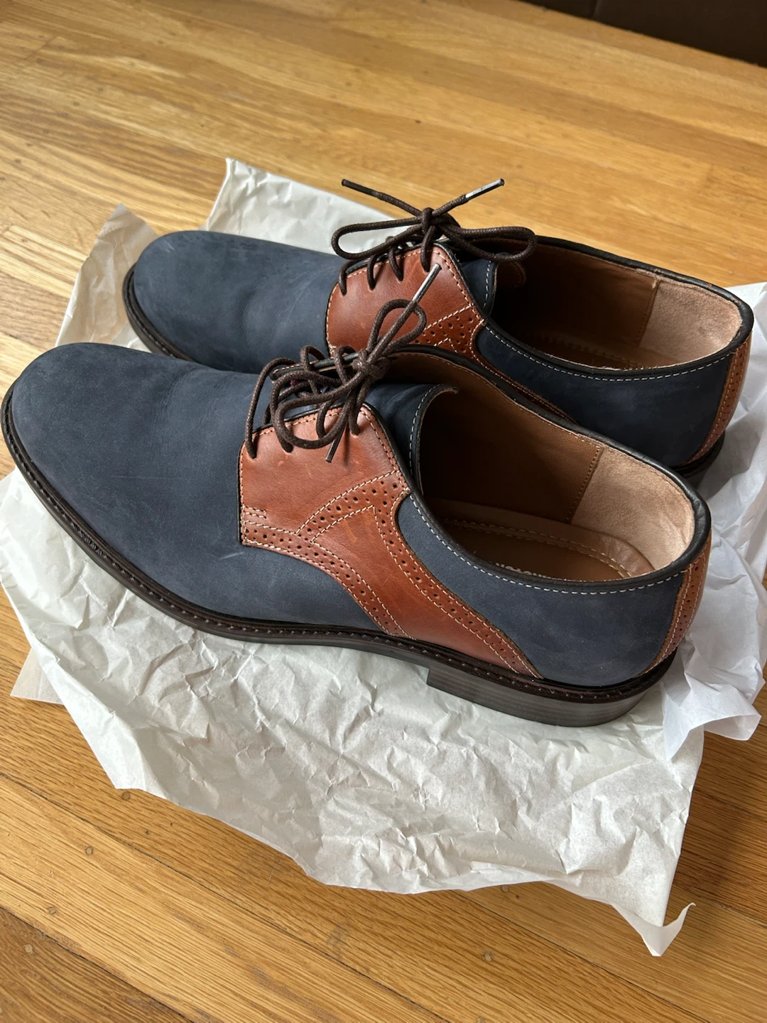 Johnston & Murphy Blue & Brown Saddle Shoes - photo 2