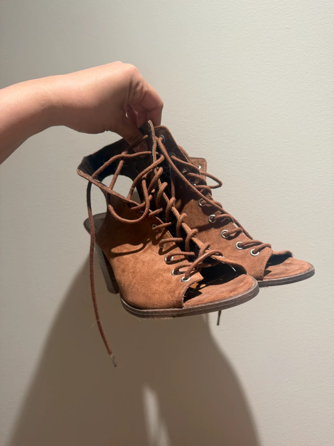 Brown Lace-up Booties - Size 9 - photo 2