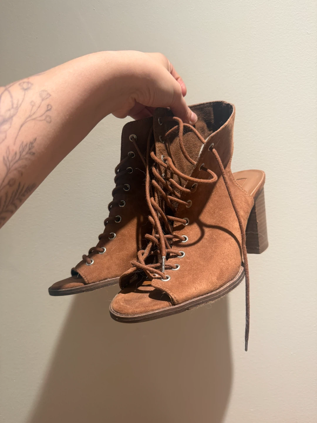 Brown Lace-up Booties - Size 9 - photo 3