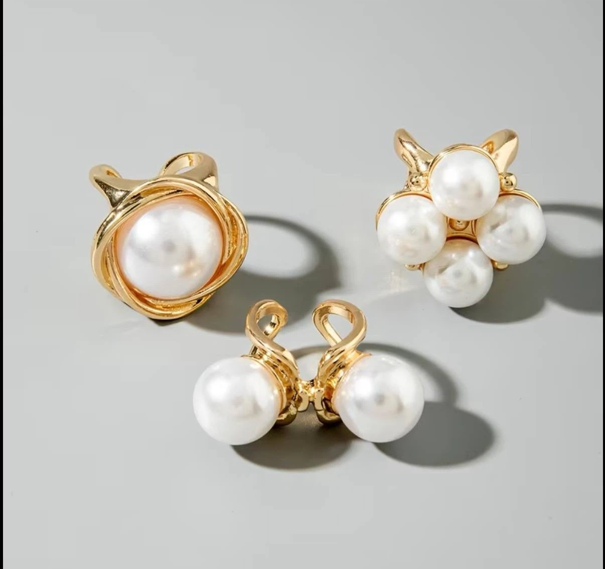 Chic Pearl Ring Trio - photo 2