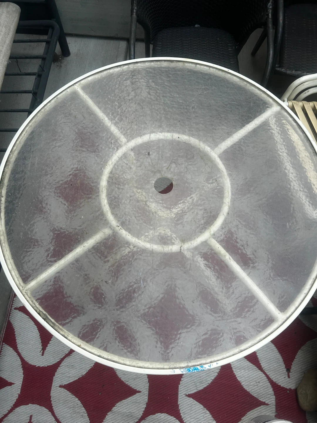 Round Glass Patio Table with Metal Frame and 3 chairs - photo 2