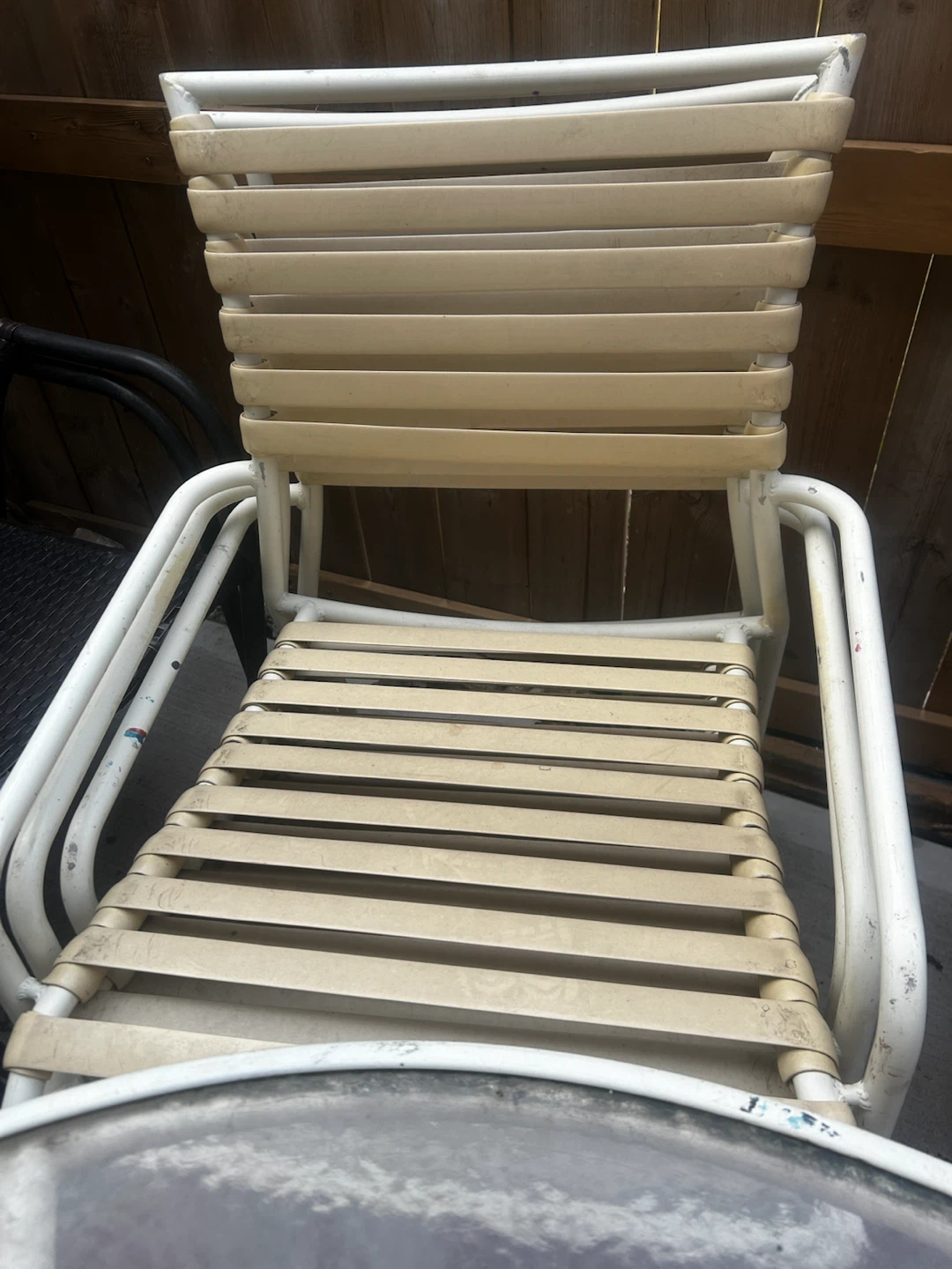Round Glass Patio Table with Metal Frame and 3 chairs - photo 3