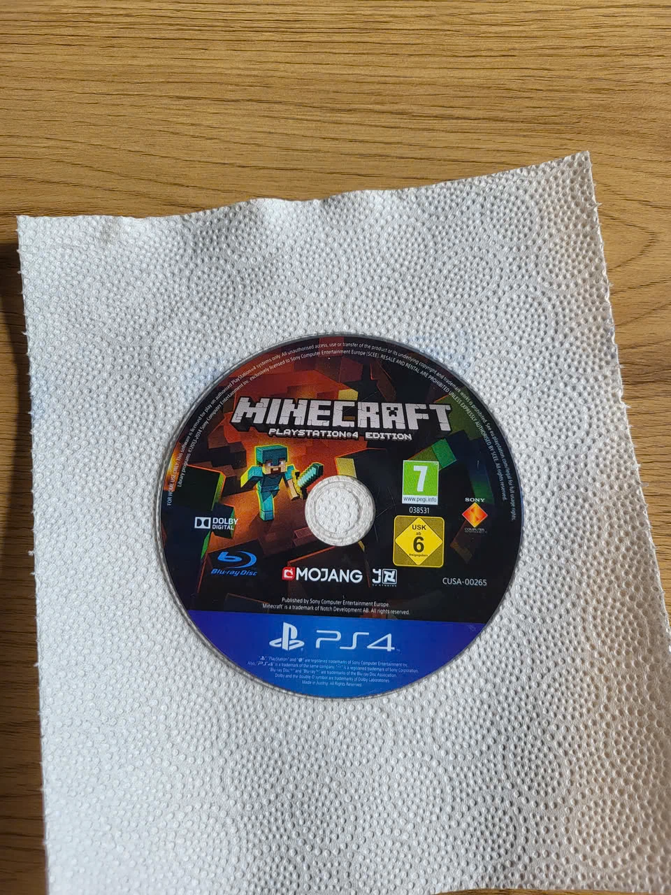 Rarely used PS4 Minecraft Disc