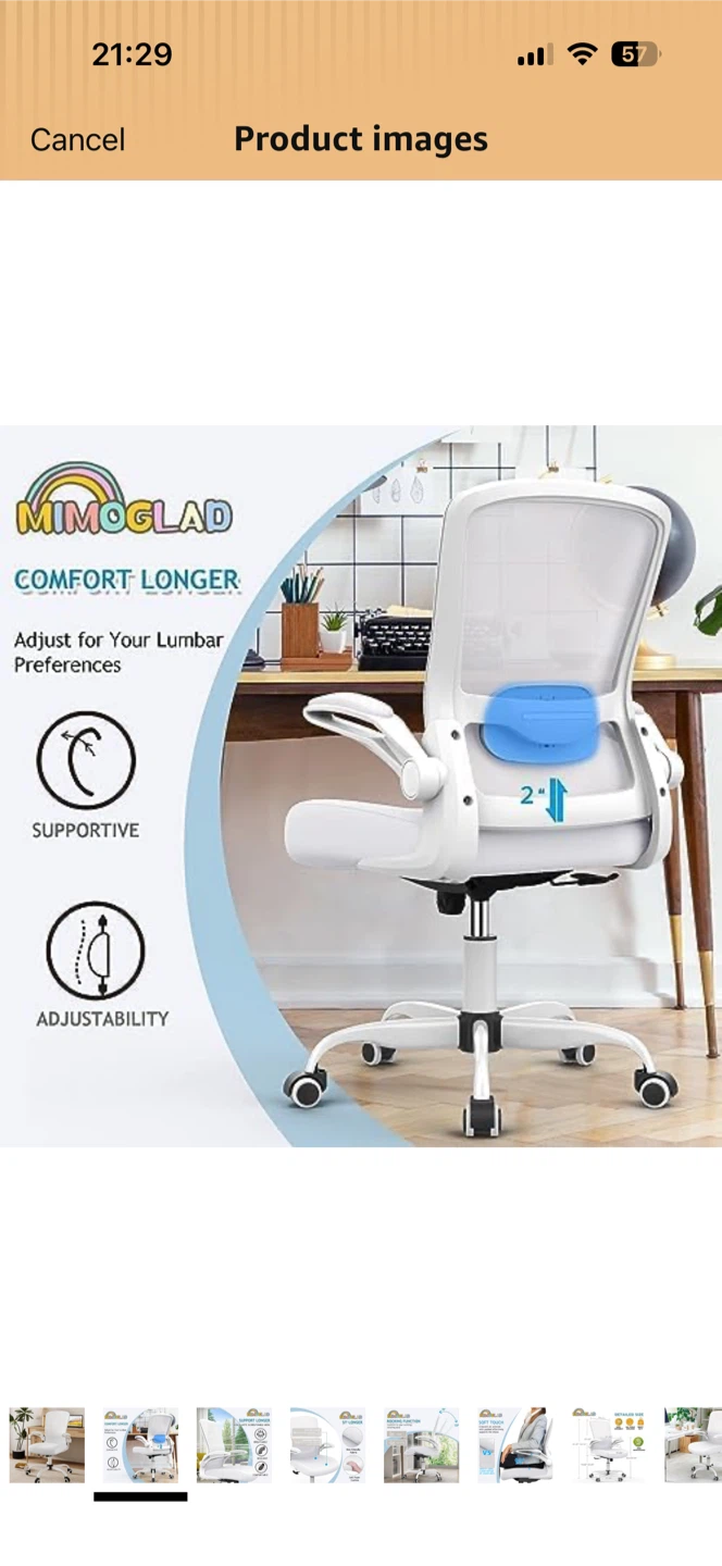 Mimoglad Home Office Chair, Adjustable Lumbar - photo 3