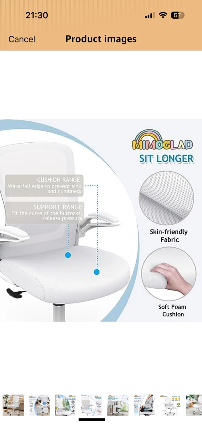 Mimoglad Home Office Chair, Adjustable Lumbar - photo 4