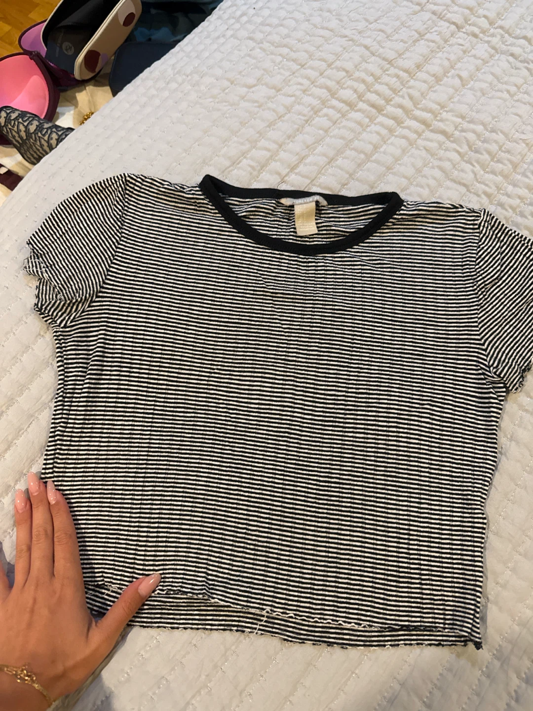 Forever 21 Striped Cropped T-Shirt