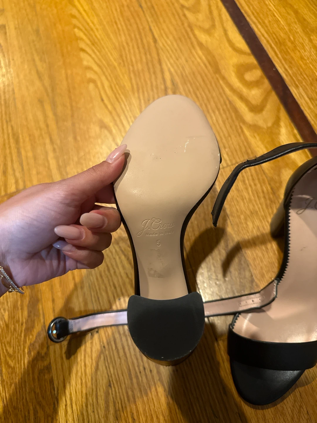 J. Crew Black Block Heel Sandals Size 5 - photo 2