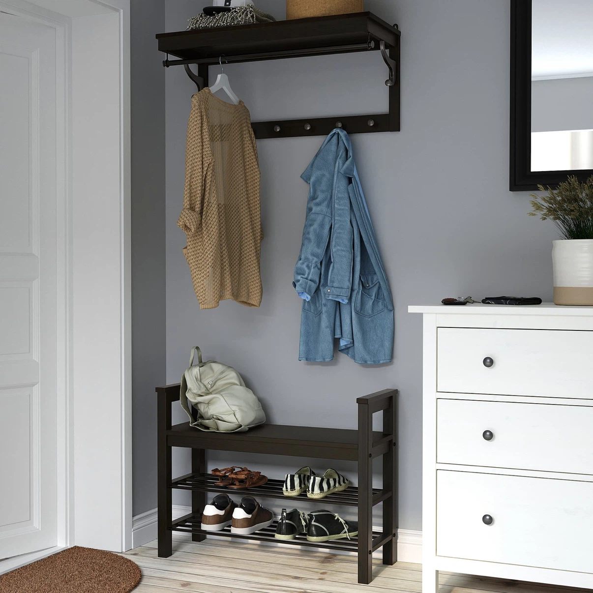 IKEA HEMNES 33 1/2 " Hat Rack - Black Brown